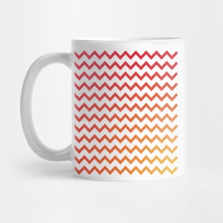 Chevron Stripes Warm Red Orange and Yellow Gradient Mug